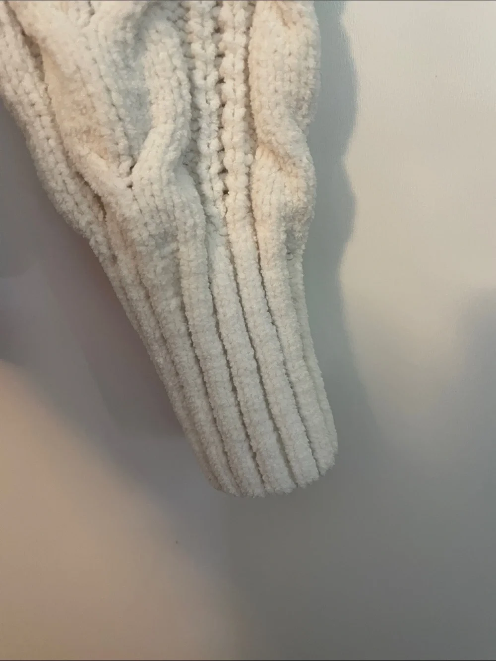 SO Cable Knit Sweater Off White Semi Cropped Size XS